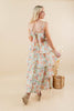 Morning Blossom Multi Floral Cotton Tiered Maxi Dress