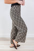 Grid Goals Diamond Plaid Straight Leg Ankle Pants