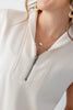 Cloud Nine Half Zip Collared Sleeveless Top