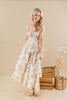 Morning Blossom Multi Floral Cotton Tiered Maxi Dress