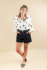 Sweet Spots Polka Dot Satin Feel Long Sleeve Blouse