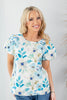 Bloom Time Floral Print Balloon Sleeve Top