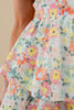 Morning Blossom Multi Floral Cotton Tiered Maxi Dress