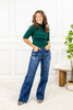 Edge of Night Front Seam Wide Leg Jeans