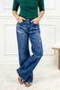 Edge of Night Front Seam Wide Leg Jeans