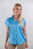 Current Mood Satin Cap Sleeve Collared Blouse