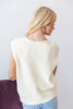 Bare Muse Knit Button Front Sleeveless Cotton Knit Sweater