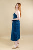 Indigo Breeze Strapless Denim A-Line Midi Dress