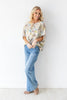 Take Me Away Vintage Floral Boatneck Dolman Sleeve Blouse