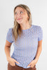 Textured Trends Sheer Floral Lace Short Sleeve Top