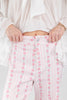 Rosewood Boulevard Pink Rose Striped Relaxed Fit Jeans