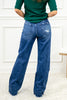 Edge of Night Front Seam Wide Leg Jeans