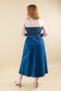 Indigo Breeze Strapless Denim A-Line Midi Dress