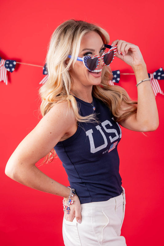 Star-Spangled Heart Shaped Sunglasses