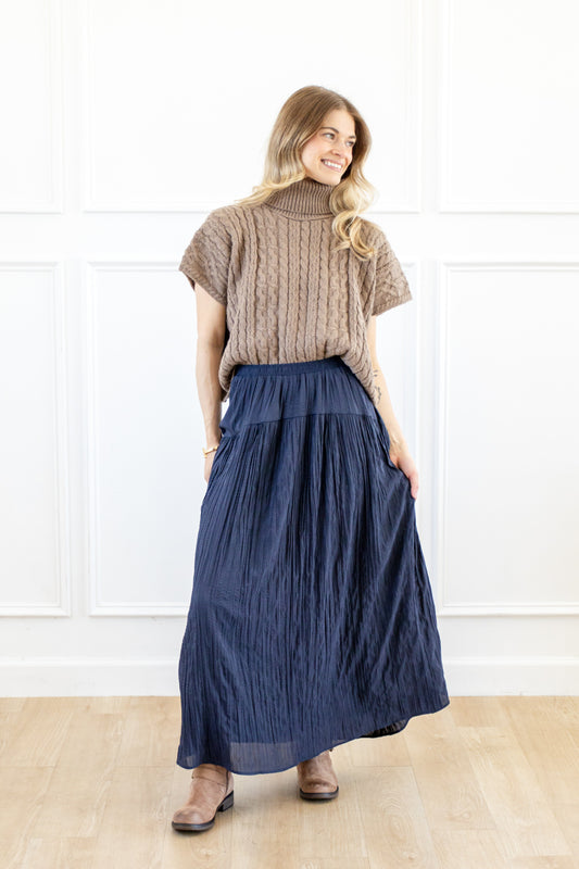 Deep Sea Drift Crinkle Maxi Skirt