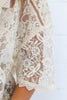 Lace Kisses Ivory Ruffle Lace Front Tie Blouse
