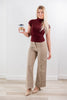 Forever Cozy Cap Sleeve Mock Neck Heathered Knit Top