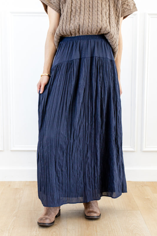 Deep Sea Drift Crinkle Maxi Skirt