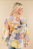 Floral Flashback Retro Floral Balloon Sleeve Blouse