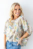 Take Me Away Vintage Floral Boatneck Dolman Sleeve Blouse