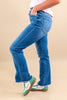 Leading Lady Comfort Stretch Frayed Hem Kick Flare Jeans