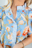 Repeat After Me Baby Blue Floral Print Flutter Sleeve Top