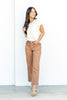 Cafe Kissed Patch Pocket Cropped Jeans