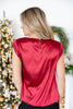 Polished Princess Satin Cap Sleeve Blouse
