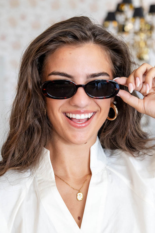 Sunset Club Retro Oval Frame Sunglasses