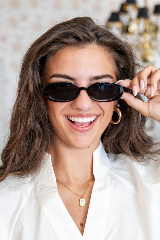 Sunset Club Retro Oval Frame Sunglasses