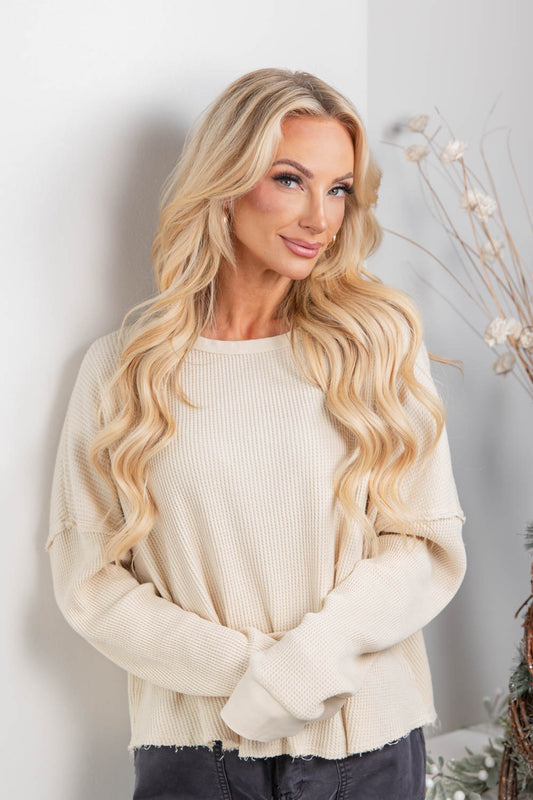 Timeless Favorite Mineral Wash Waffle Knit Top