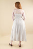 Sandy Stripes Taupe & White Striped Sleeveless Midi Dress