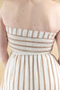 Sandy Stripes Taupe & White Striped Sleeveless Midi Dress