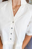 Effortlessly Chic Cotton Button Up Ruffle Peplum Hem Blouse