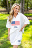 Stars the Limit USA Collared Top And Skirt Set