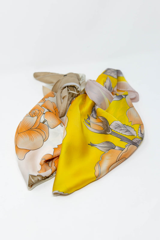 Garden Glam Floral Print Square Scarf
