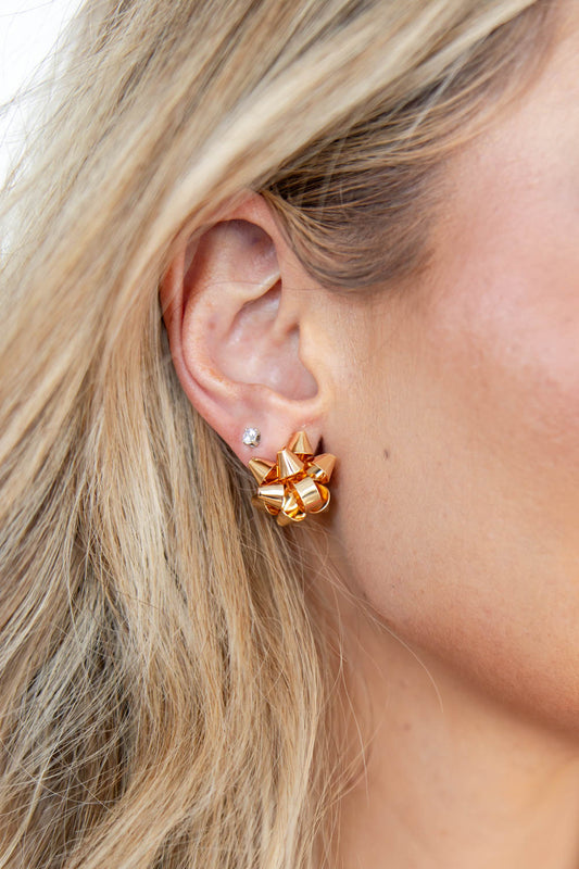 Bow La La Christmas Gift Bow Stud Earrings