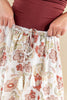 Desert Petals Bohemian Floral Print Gathered Midi Skirt