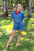 Blue Skies Babe Short Sleeve Denim Button Down Top
