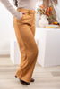 Evening Stroll Stretch Suede Wide Leg Pants