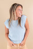 Spark Joy Basketweave Cap Sleeve Cotton Sweater