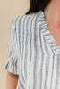 Sweet on You Linen Blend Striped Ruffle Trim Top