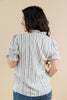 Sweet on You Linen Blend Striped Ruffle Trim Top