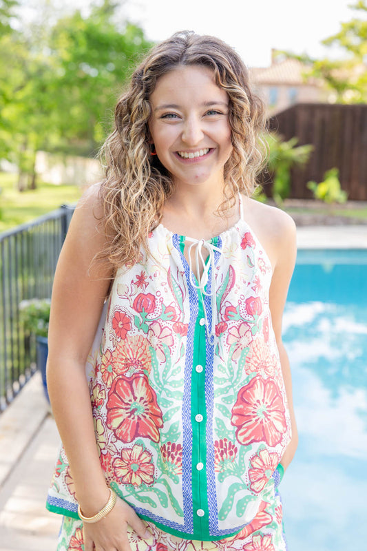 Wildflower Kiss Sleeveless Floral Print Top