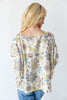 Take Me Away Vintage Floral Boatneck Dolman Sleeve Blouse