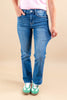 Leading Lady Comfort Stretch Frayed Hem Kick Flare Jeans