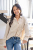Sunrise Threads Long Sleeve Button Down Top