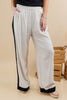 Power Walk Linen Blend Contrast Trim Pants