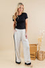 Power Walk Linen Blend Contrast Trim Pants