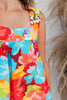 Island Elegance Bright Floral Square Neck Tank Top